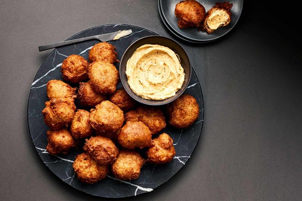 Hush puppies with yuzu kosho-honey butter [Joe Kindred, Hello Sailor]