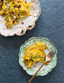 Hyderabadi-style saffron bread pudding (Double ka meetha)