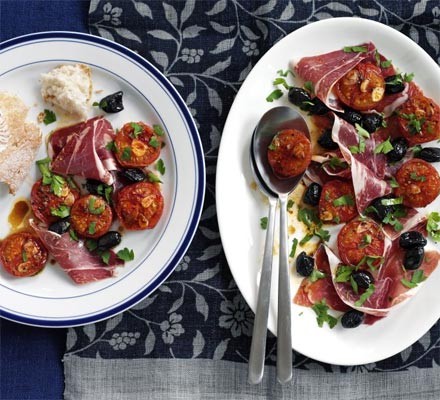 Iberico ham and roasted tomato salad