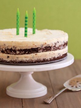 Ice cream and cookie dough layer cake