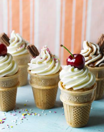 Ice-cream cornet cupcakes