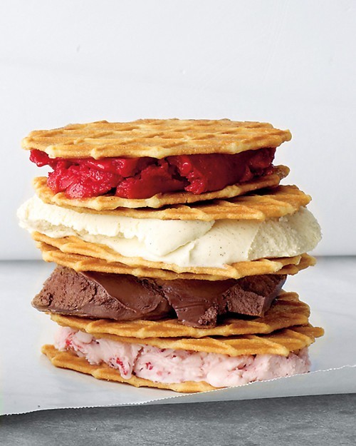 Ice cream waffle sandwich