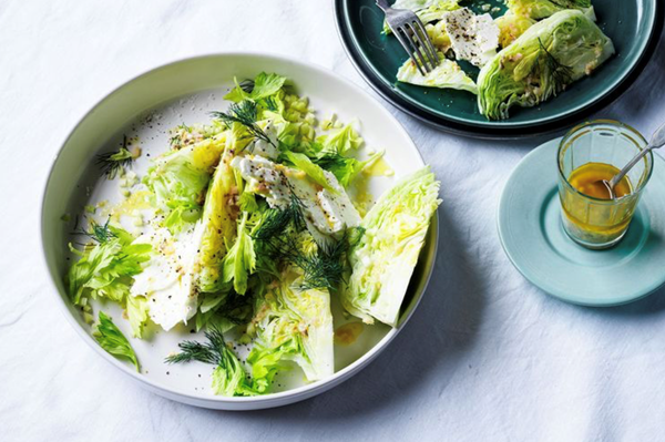 Iceberg and celery salad with lemon and anchovy dressing