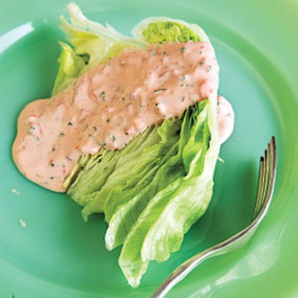 Iceberg lettuce with Thousand Island dressing 