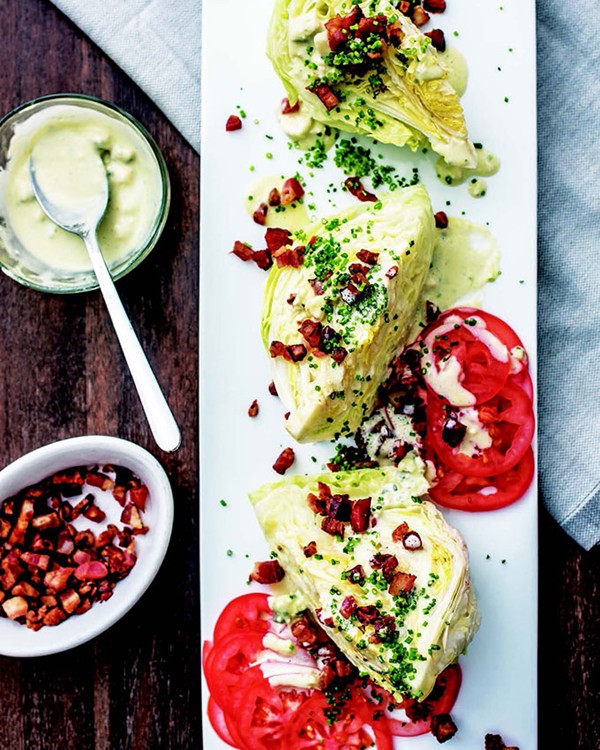 Iceberg wedge with smoked bacon and Roquefort dressing