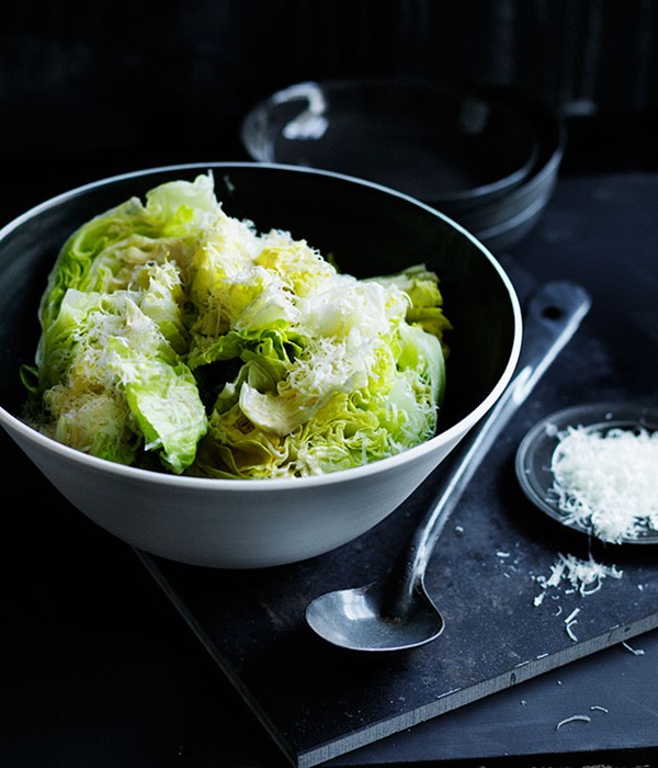 Iceberg wedges with anchovy dressing, Parmesan and herbs