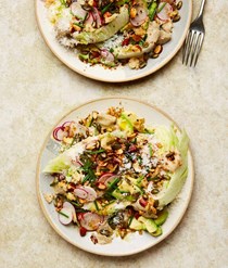 Iceberg wedges with aubergine cream