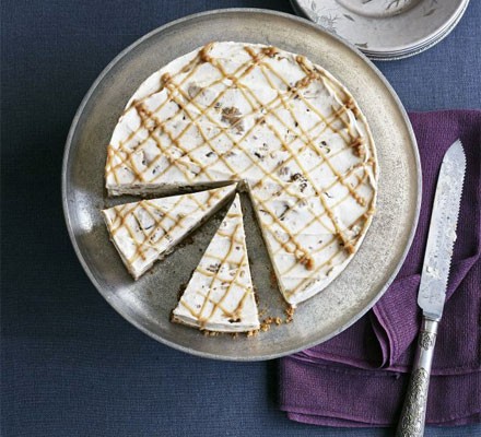 Iced chestnut ripple cheesecake