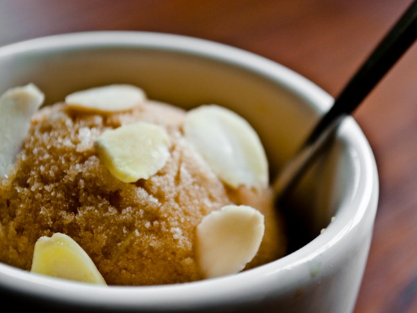 Iced coffee and almond sherbet