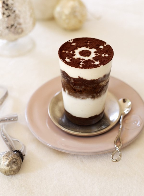 Iced coffee and chocolate tiramisu