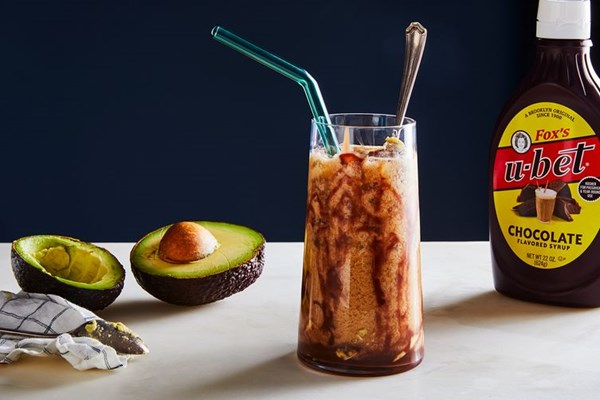 Iced coffee with avocado (Es alpukat kopi susu)
