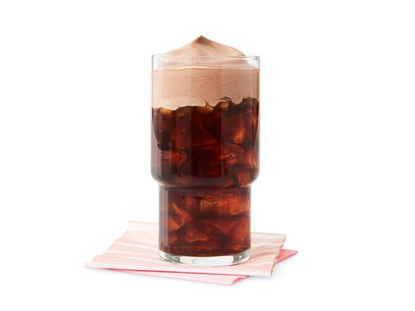 Iced coffee with chocolate cold foam