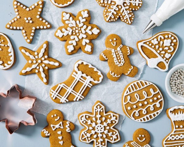 Iced gingerbread cutout cookies