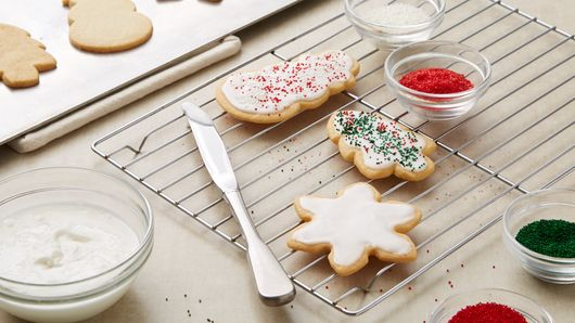 Iced holiday sugar cookies