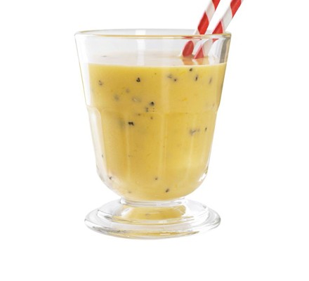 Iced mango and passion fruit smoothie