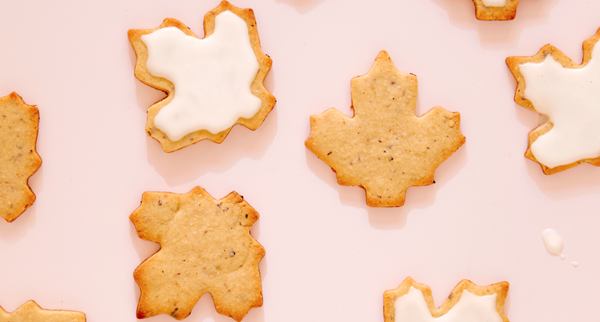 Iced maple walnut cookies