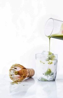 Iced matcha green tea latte