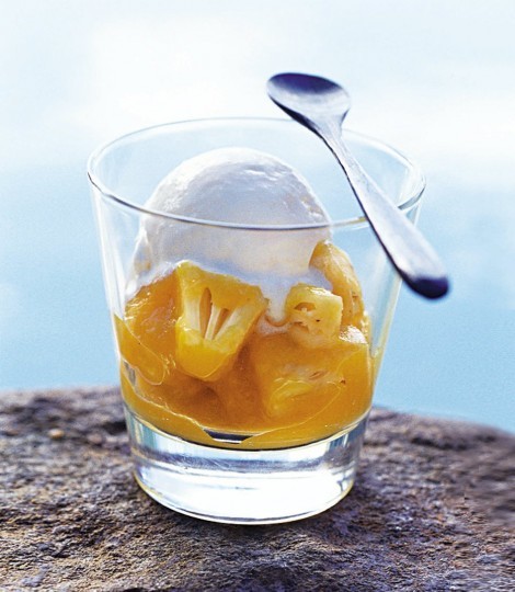 Iced pineapple and mango slush