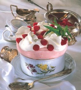 Iced raspberry soufflé