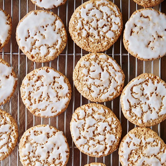 Iced soft oatmeal cookies