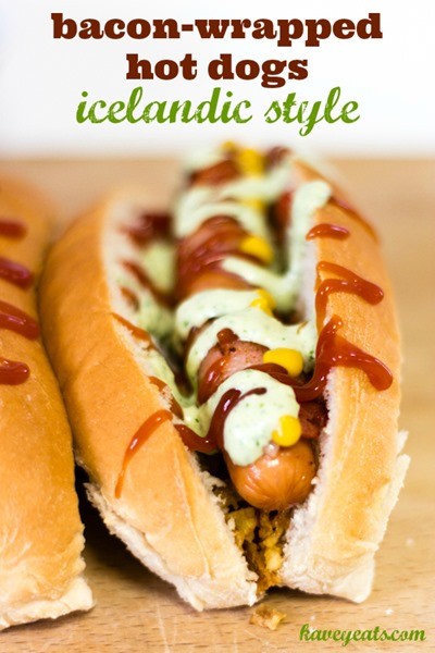 Icelandic bacon-wrapped hot dogs