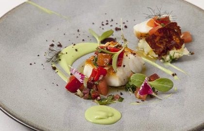 Icelandic cod, avocado and chorizo