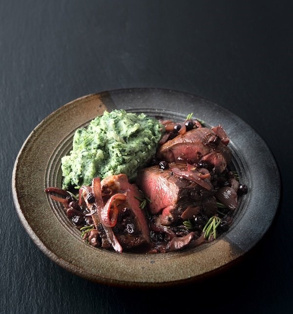 Icelandic venison with blueberry sauce