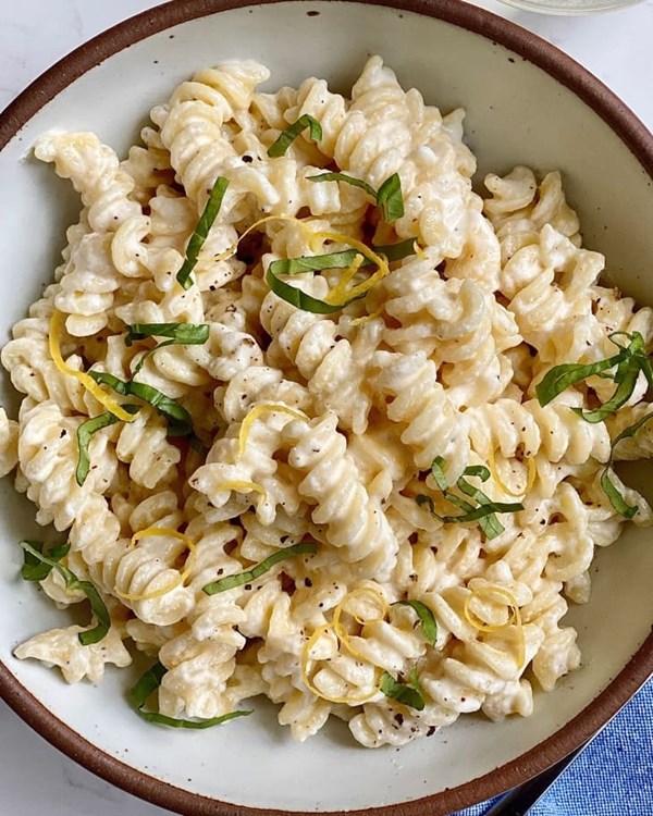 Impossibly creamy cottage cheese pasta