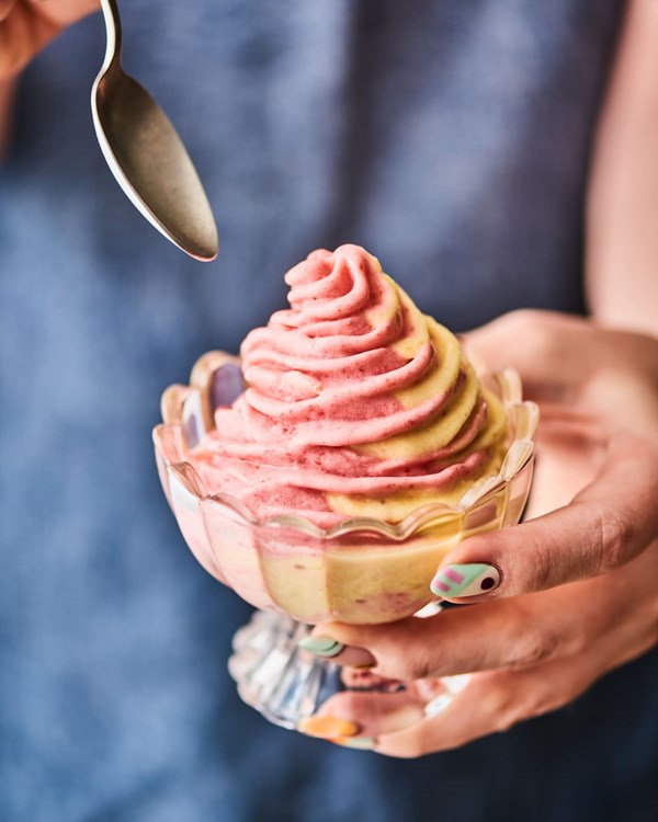 Impossibly creamy strawberry-pineapple whip
