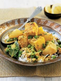 Indian cheese curry in milk