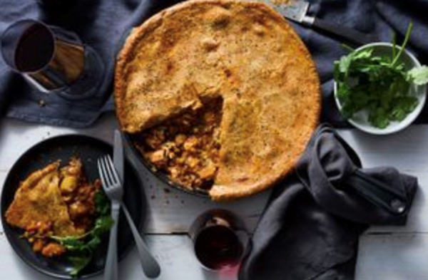 Indian chicken curry pie