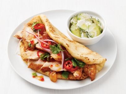Indian chicken tacos