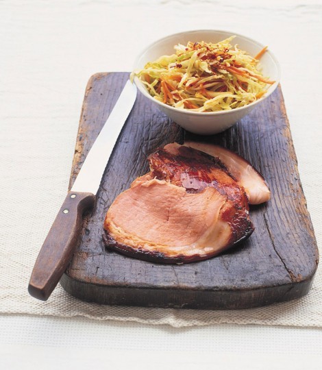 'Indian coleslaw' with simple roast gammon