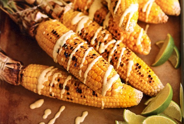 Indian corn with curry yogurt