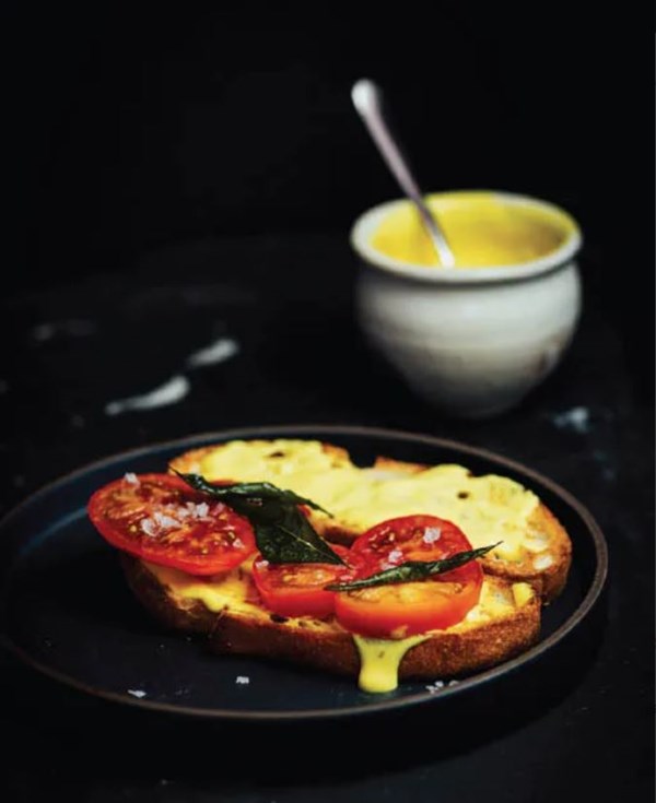 Indian curry leaf + mustard oil mayonnaise