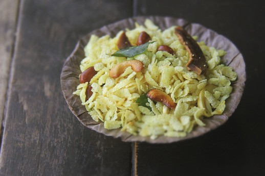Indian flattened rice snack (Poha chivda)