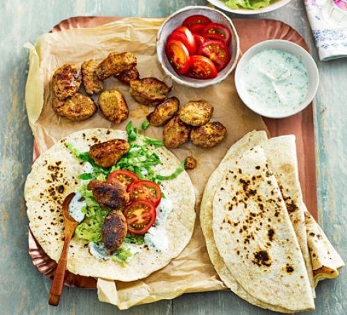 Indian koftas with mint yogurt & flatbreads