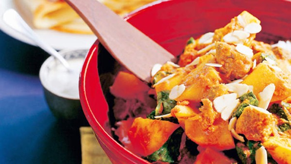 Indian lamb, spinach and potato curry