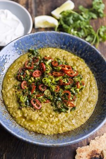 Indian lentils with spiced oil