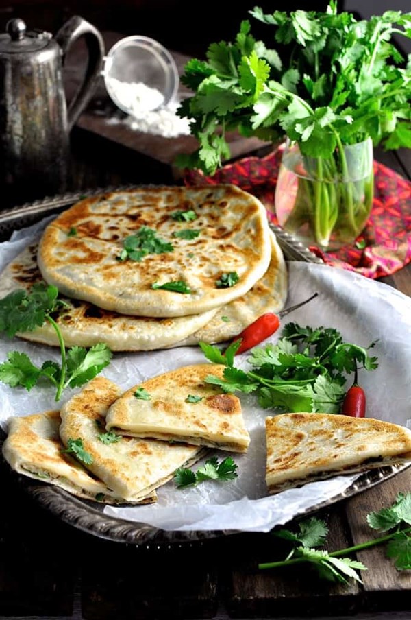 Indian potato stuffed flatbread (Aloo paratha)