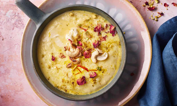 Indian saffron rice pudding