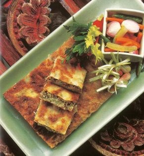 Indian savory pancake (Martabak)