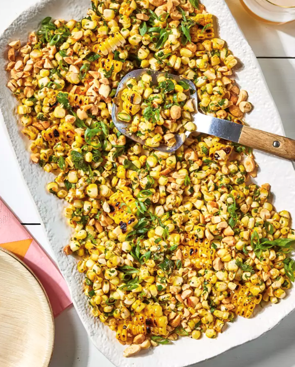 Indian-spiced charred corn salad