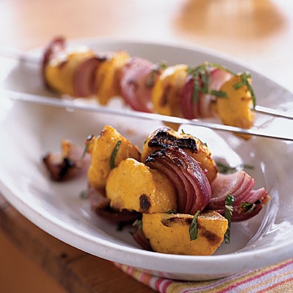 Indian-spiced grilled baby squash