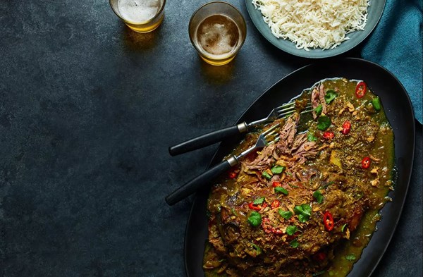 Indian-spiced lamb shoulder
