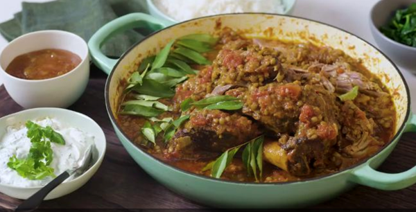 Indian-spiced lamb with tomatoes
