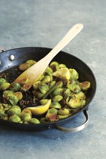 Indian spiced pan-fried Brussels sprouts