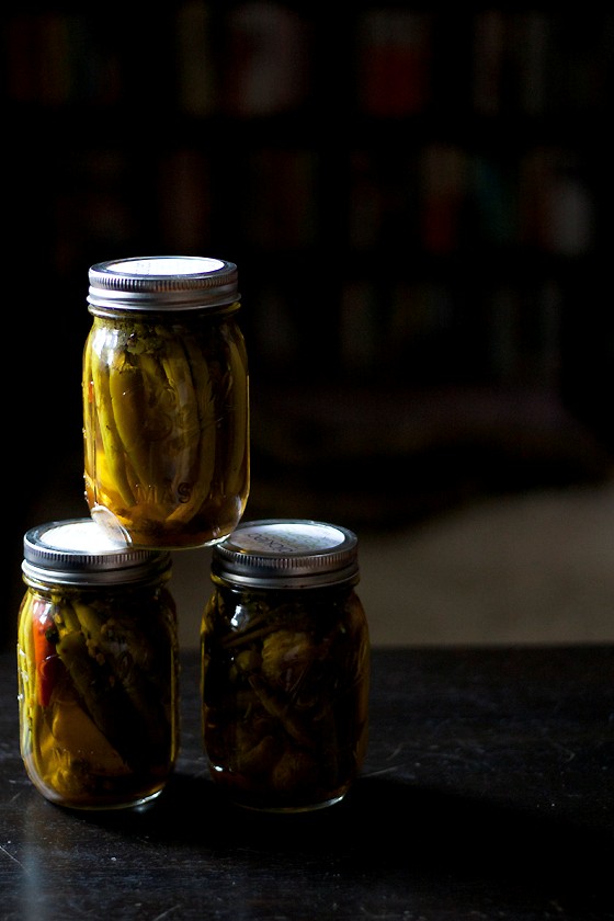 Indian-spiced pickled green beans