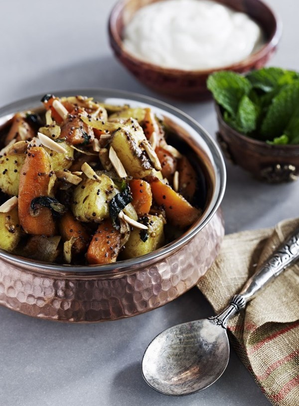 Indian spiced potatoes and carrots