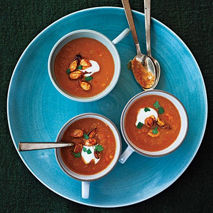 Indian-spiced roasted squash soup